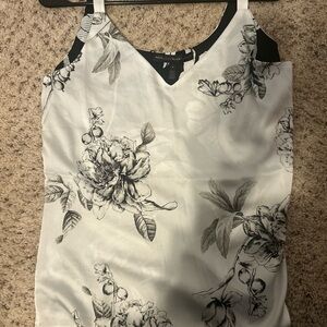 White House Black Market Monochrome Floral Camisole